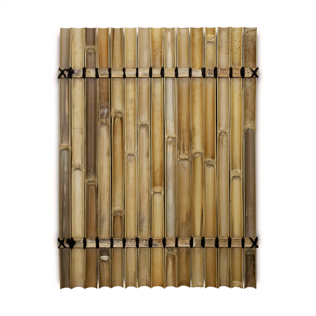 Bamboe schutting halfrond palmtouw Donkerbruin 90x120 cm achterkant