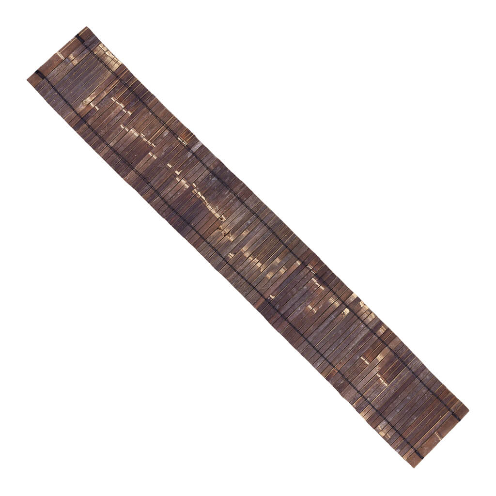 Rolborder van bamboe latjes - 200x30 cm - Donkerbruin - Uitgerold