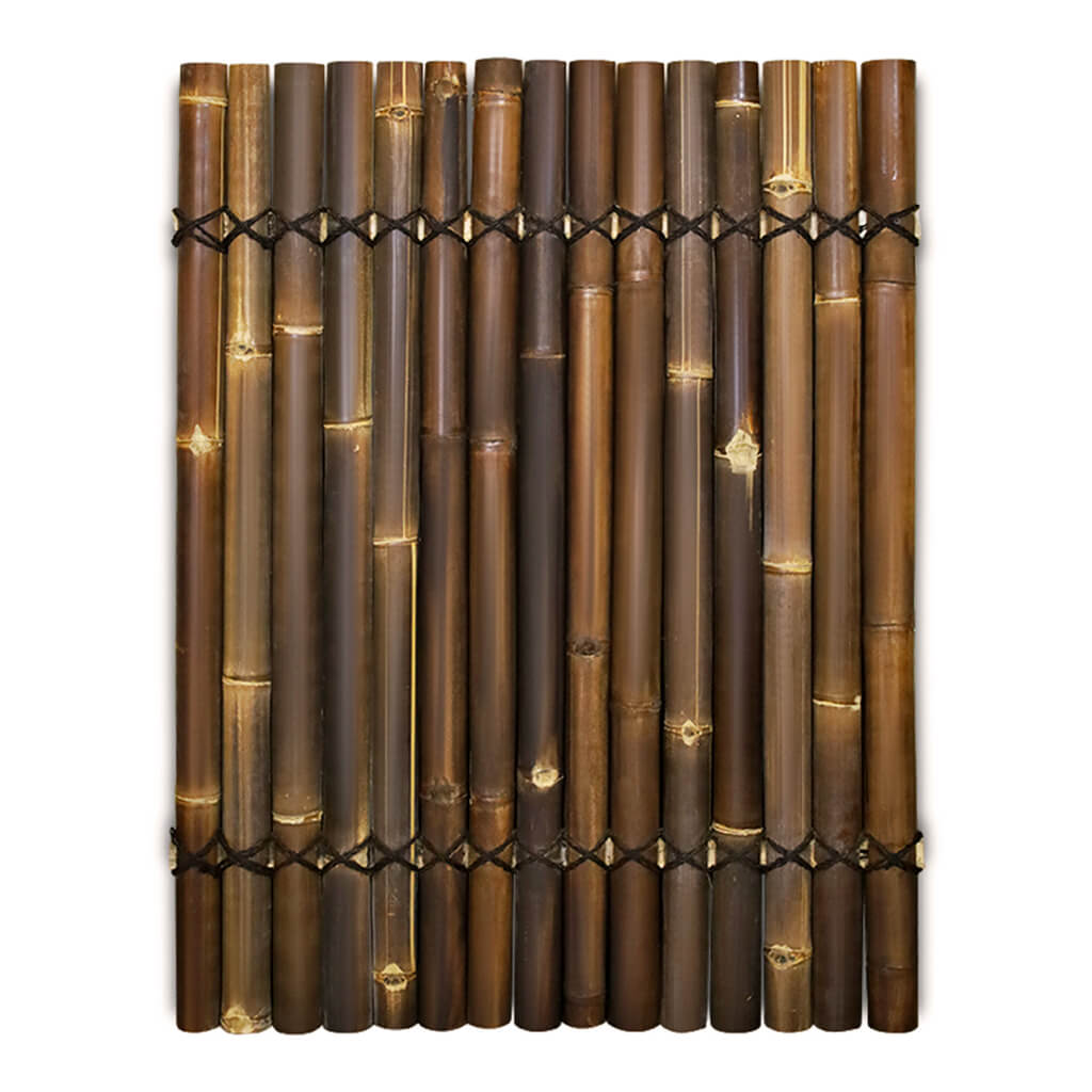 Bamboe schutting halfrond palmtouw Donkerbruin 90x120 cm