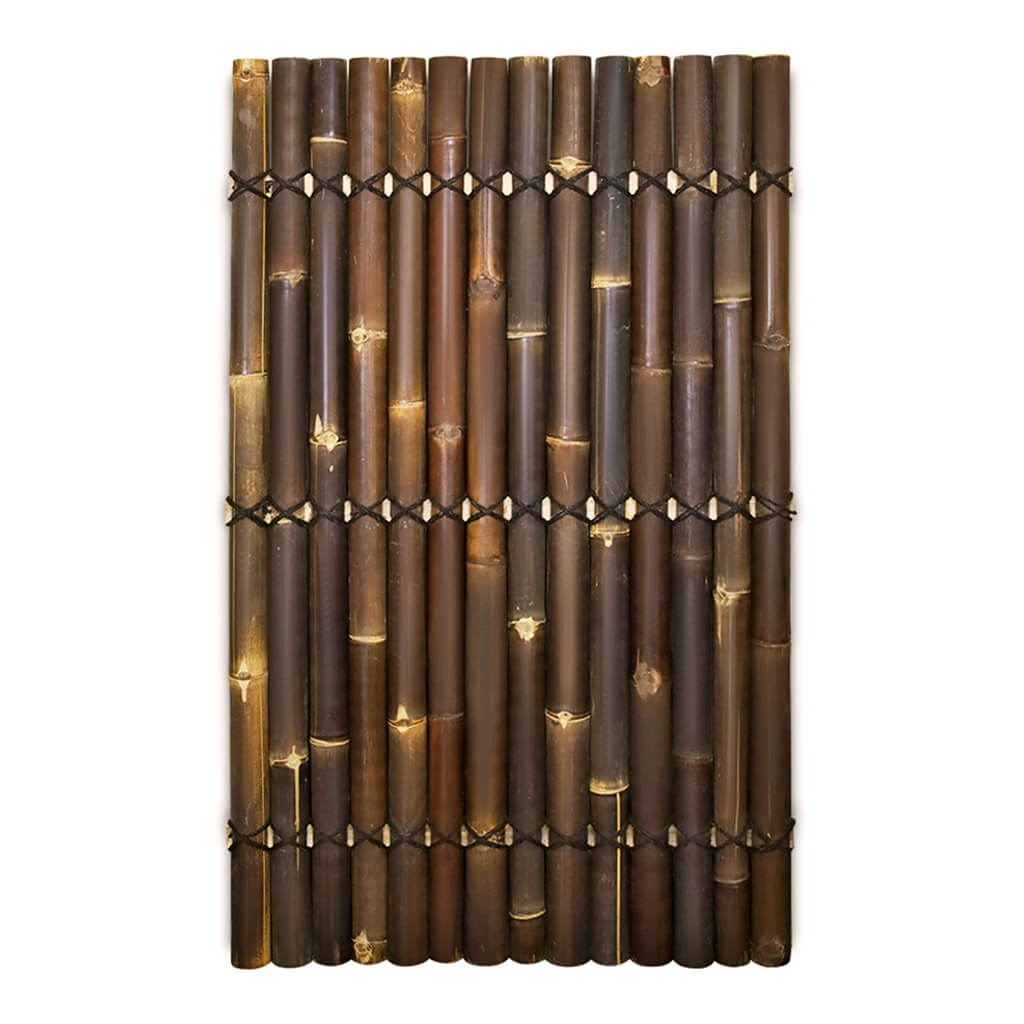 Bamboe schutting halfrond palmtouw Donkerbruin 90x150 cm