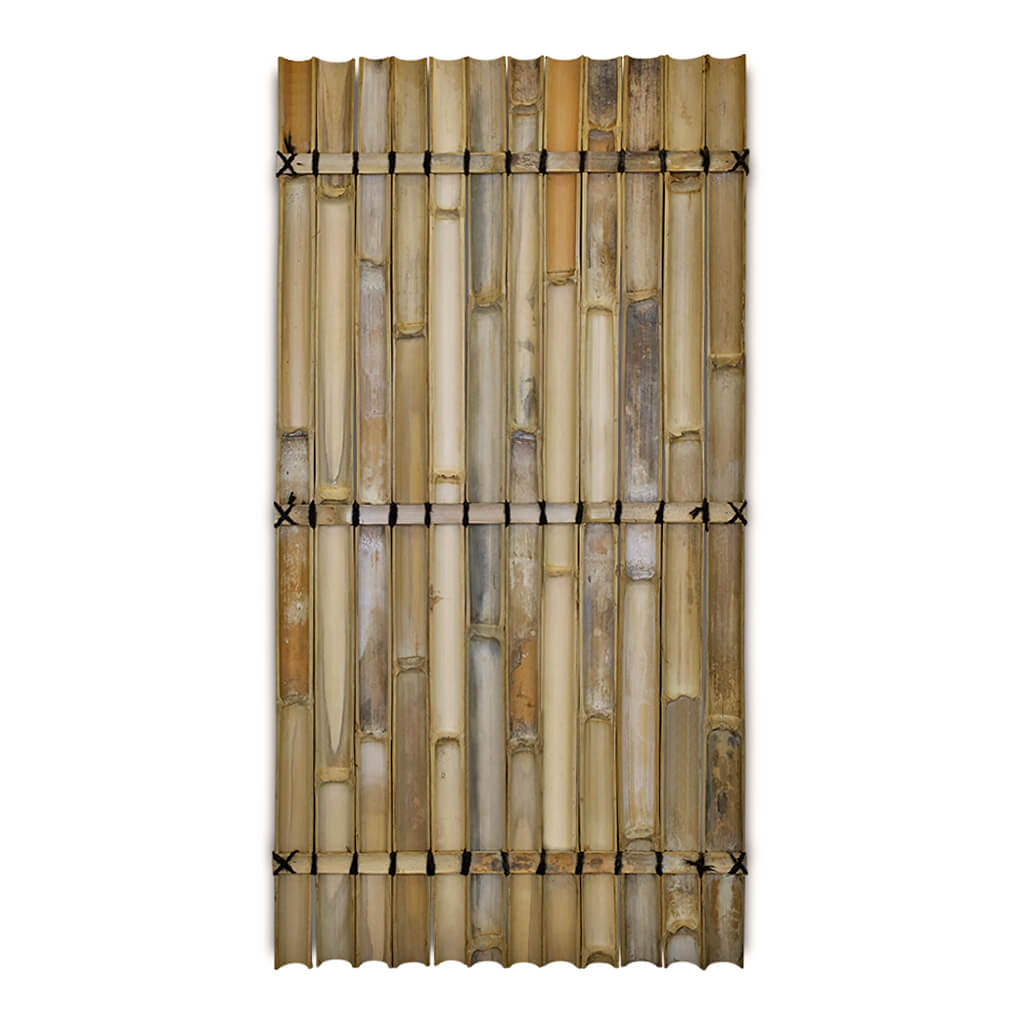 Bamboe schutting halfrond palmtouw Naturel 90x180 cm achterkant