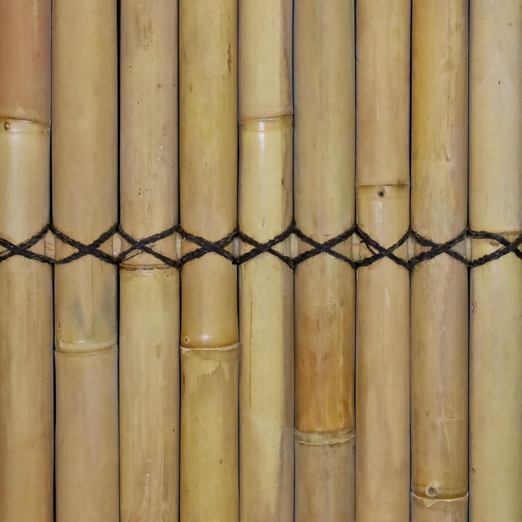Bamboe schutting halfrond palmtouw Naturel Detail